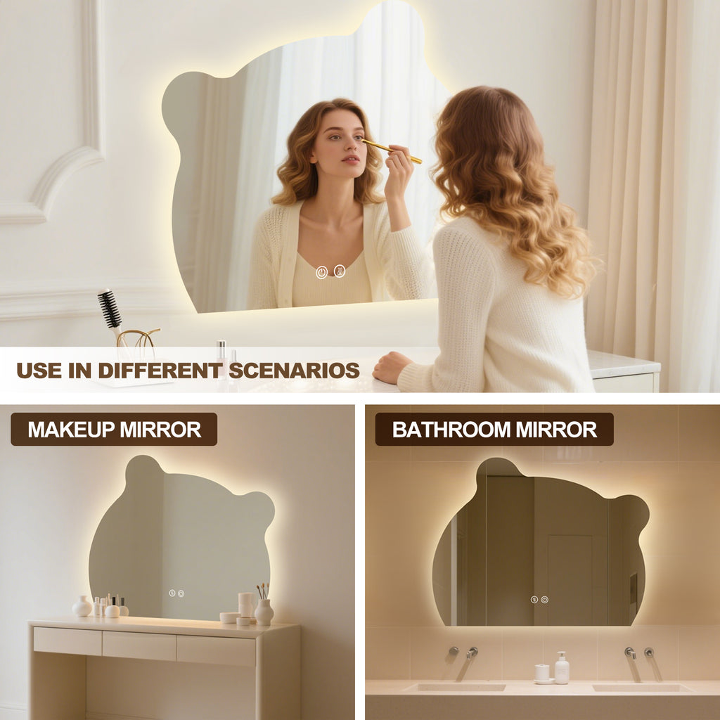 Smart Irregular-Shaped LED Mirror – Modern Design with Adjustable Lighting - My Store
