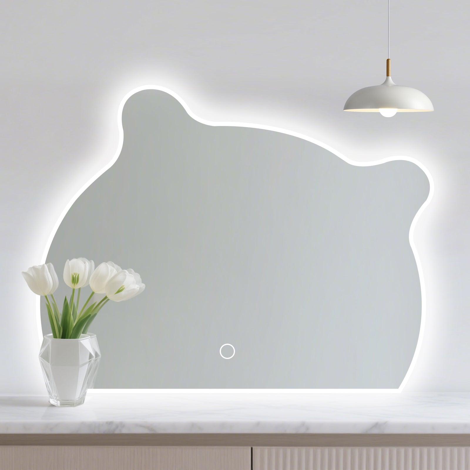 Smart Irregular-Shaped LED Mirror – Stylish & Practical Lighting for Any Space - My Store