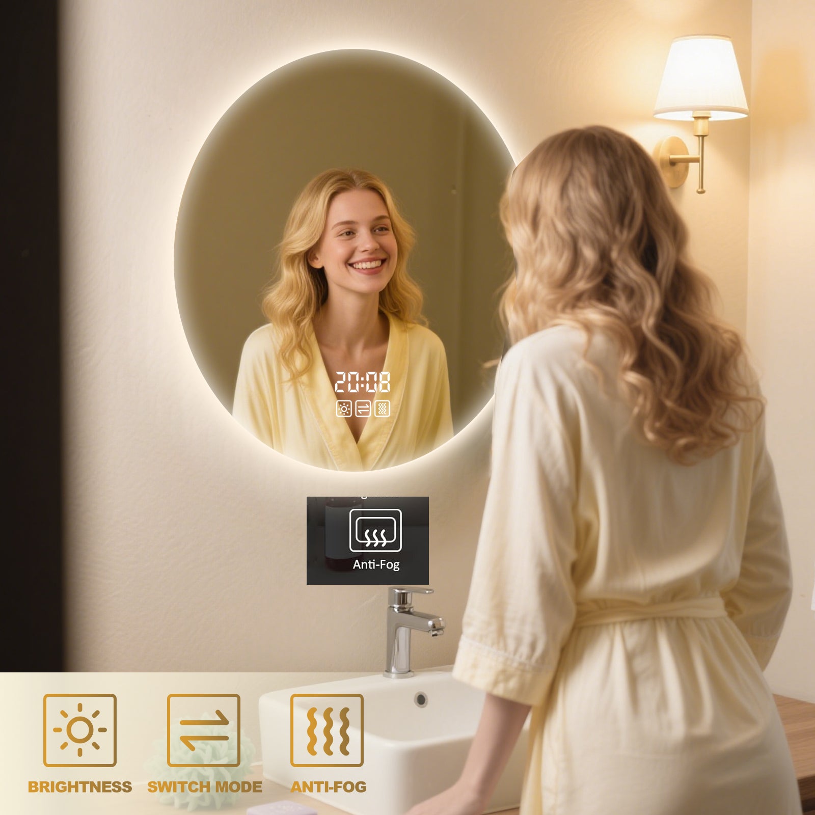 Smart Dimmable Polished Mirror – The Perfect Modern Home Companion - My Store