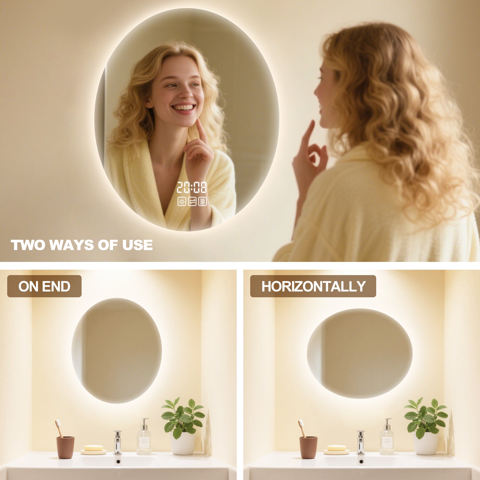 Smart Dimmable Polished Mirror – The Perfect Modern Home Companion - My Store