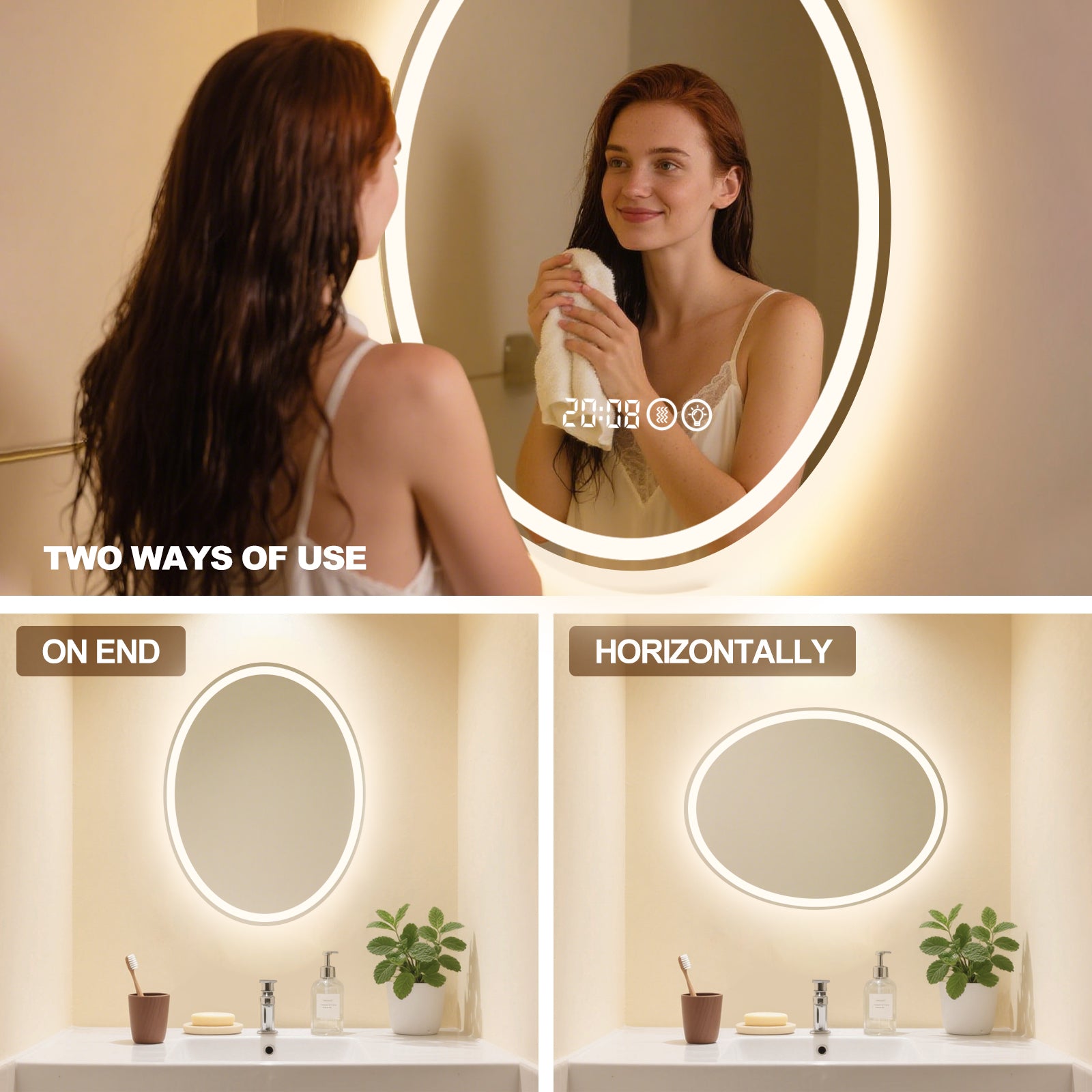 Smart Dimmable Elliptical Mirror – A Must-Have for Modern Homes with Multi-Functional Design - My Store