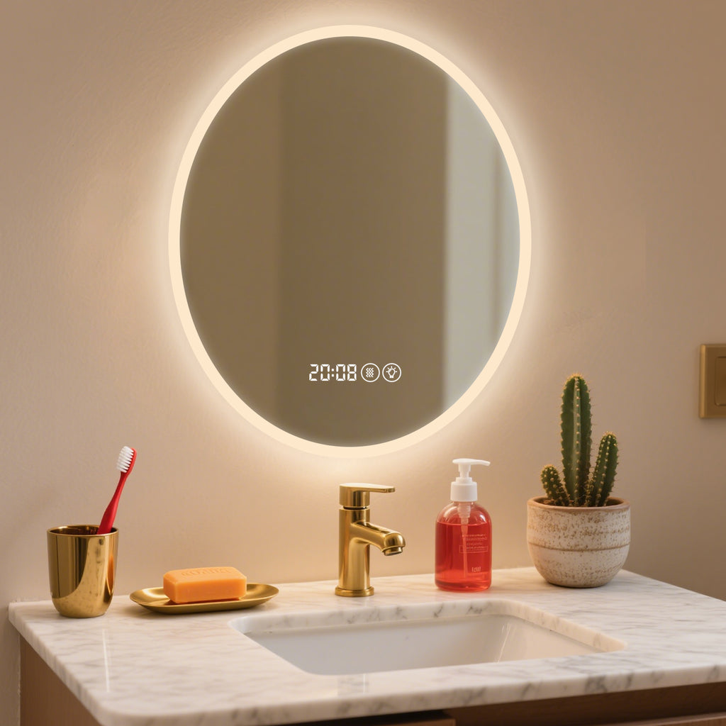 Smart Dimmable Elliptical Mirror – The Perfect Modern Home Decor & Functional Vanity Companion - My Store