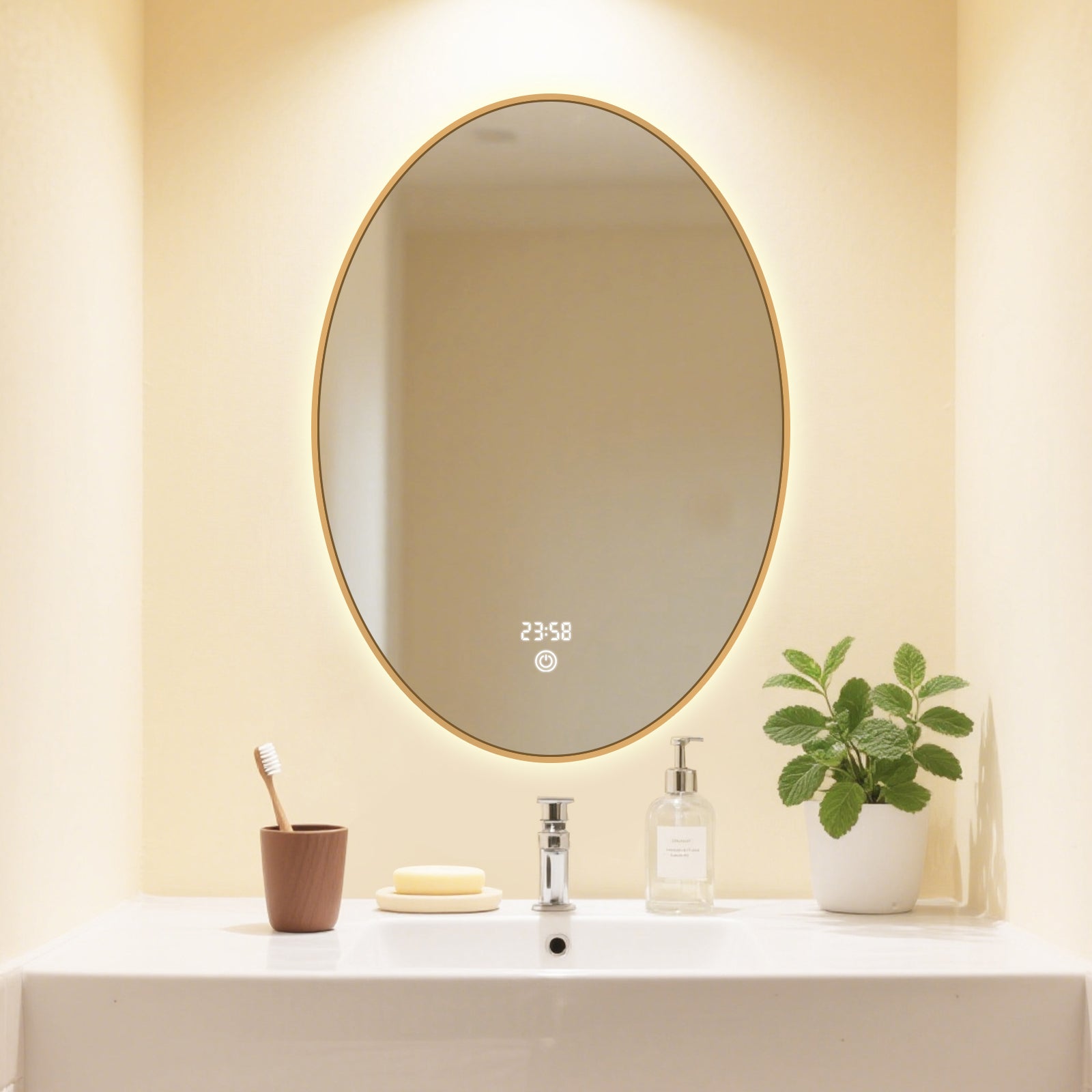 Smart Adjustable LED Elliptical Mirror – A Versatile Modern Home Decor & Vanity Essential - My Store