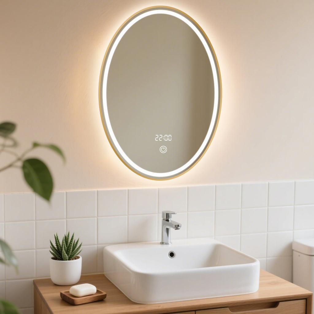 Smart LED Elliptical Mirror – Adjustable Lighting for Any Space - My Store