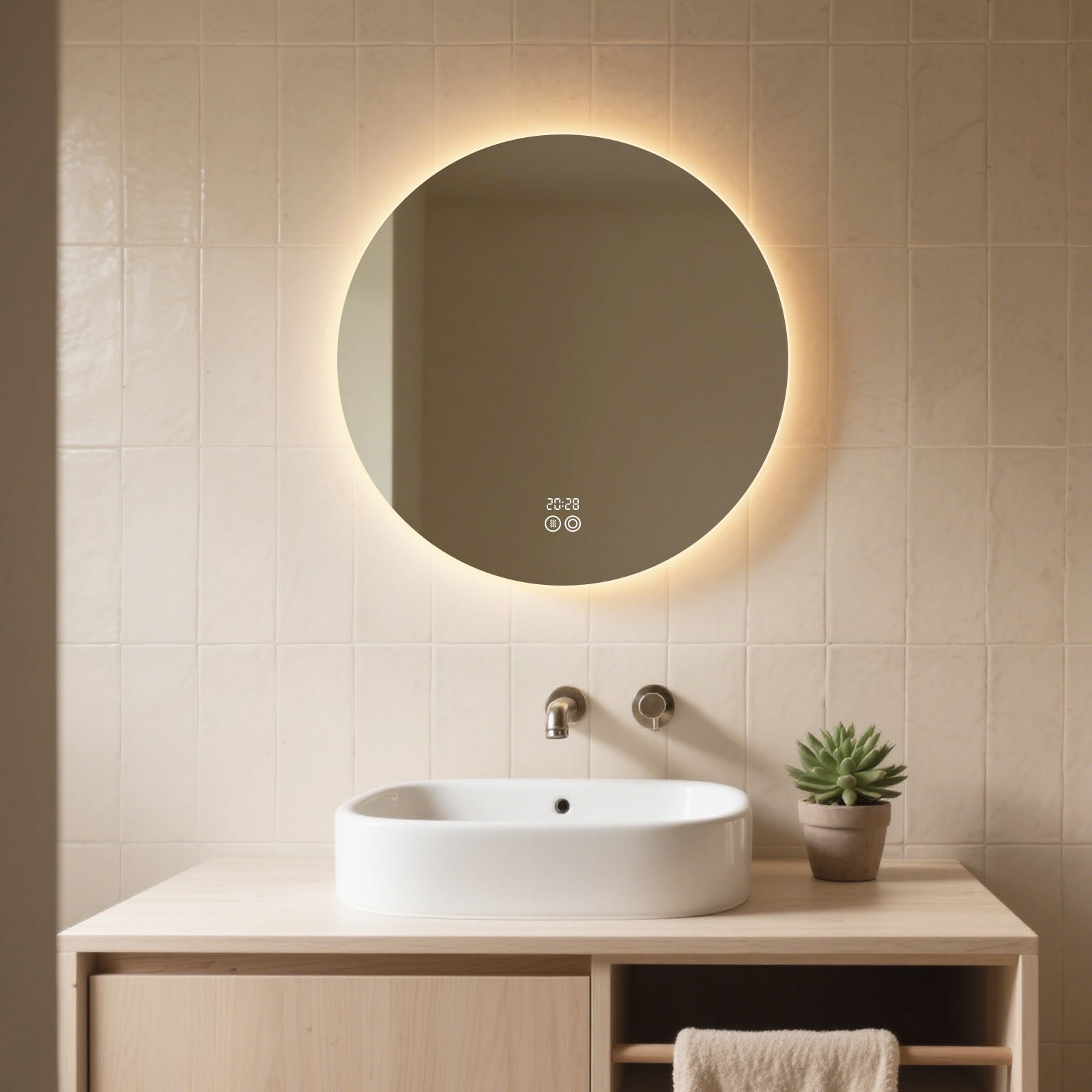 Smart Dimmable Circular Mirror – Multi-Functional Makeup & Bathroom Mirror - My Store