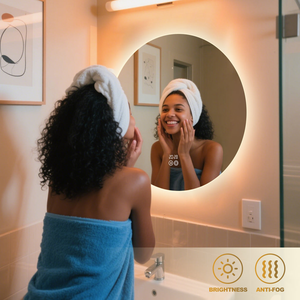 Smart Dimmable Circular Mirror – Multi-Functional Makeup & Bathroom Mirror - My Store