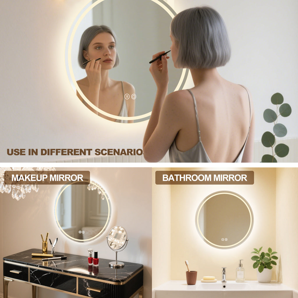 Smart Dimmable Circular Mirror – Multi-Functional Makeup & Bathroom Vanity Mirror - My Store