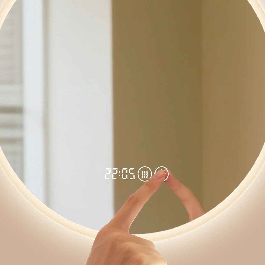 Smart Dimmable Circular Mirror – Modern Design for Makeup & Bathroom Use - My Store