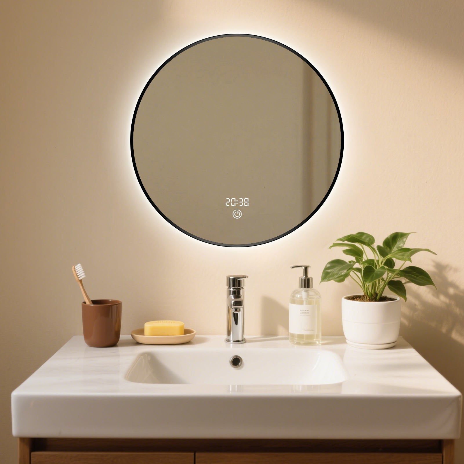 Smart Dimmable Circular Mirror – The Perfect Blend of Modern Makeup & Bathroom Vanity Lighting - My Store