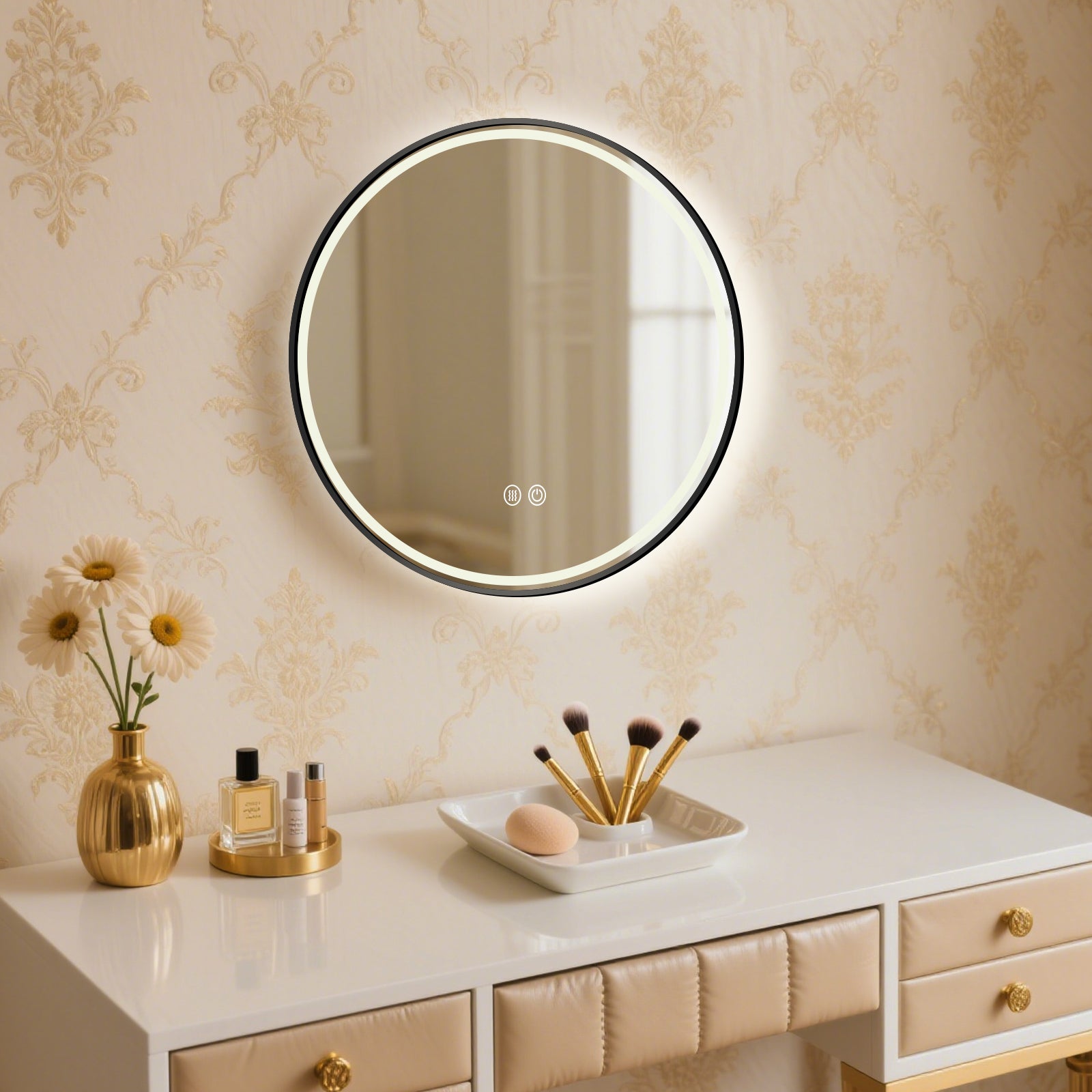 Smart Dimmable Circular Mirror – Multi-Functional Vanity & Bathroom Mirror - My Store