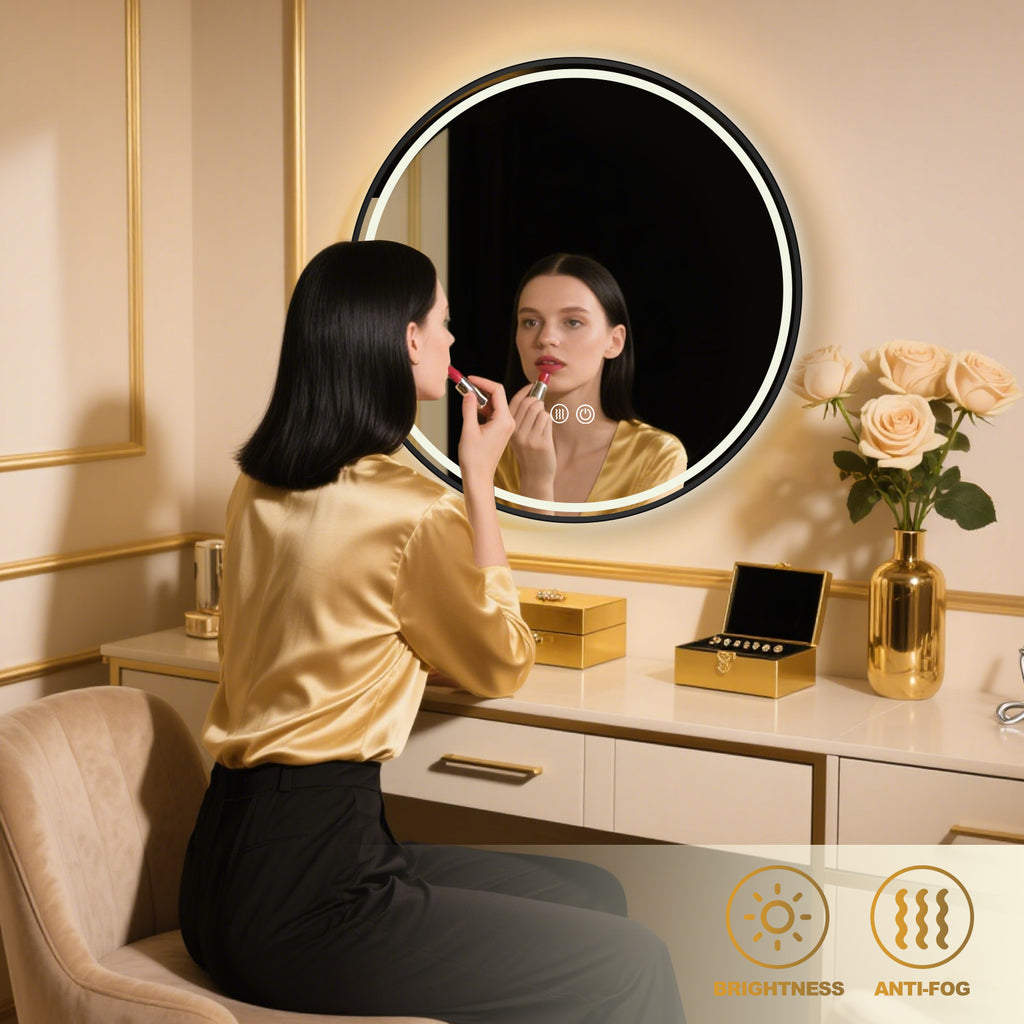 Smart Dimmable Circular Mirror – Multi-Functional Vanity & Bathroom Mirror - My Store