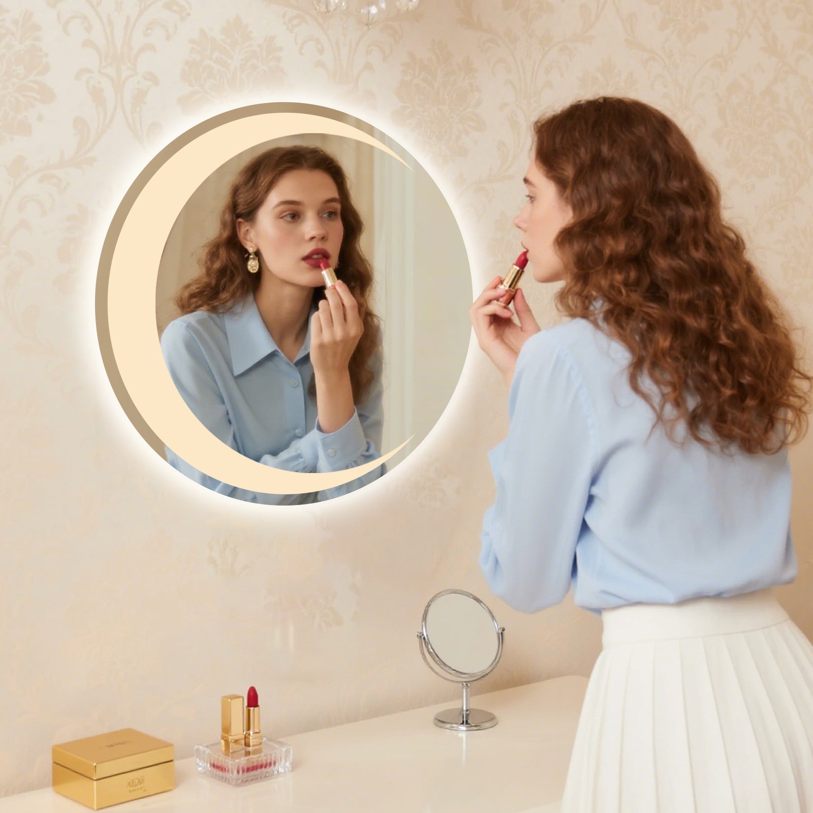 Smart Dimmable Circular Mirror – The Essential Modern Makeup & Vanity Companion - My Store