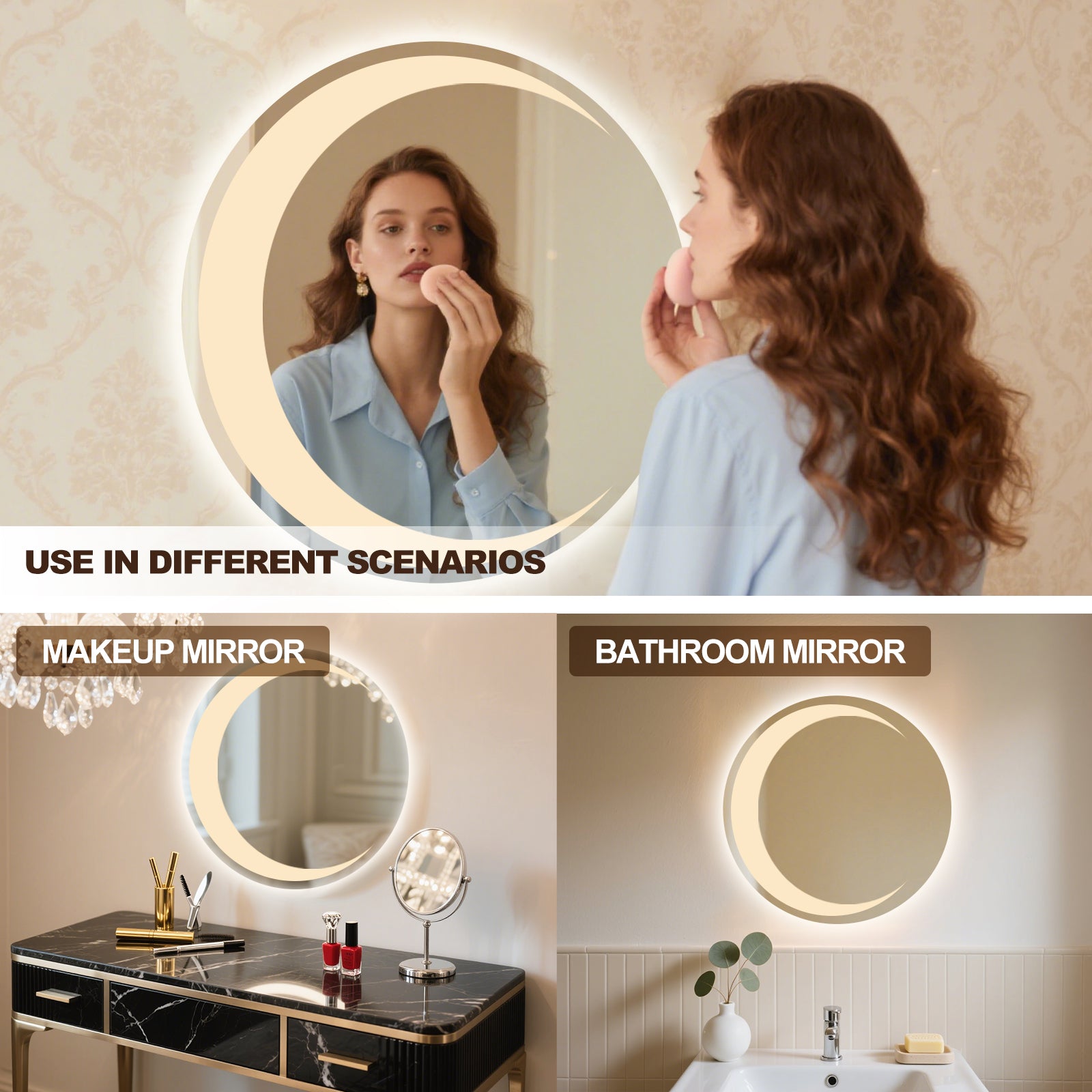 Smart Dimmable Circular Mirror – The Essential Modern Makeup & Vanity Companion - My Store