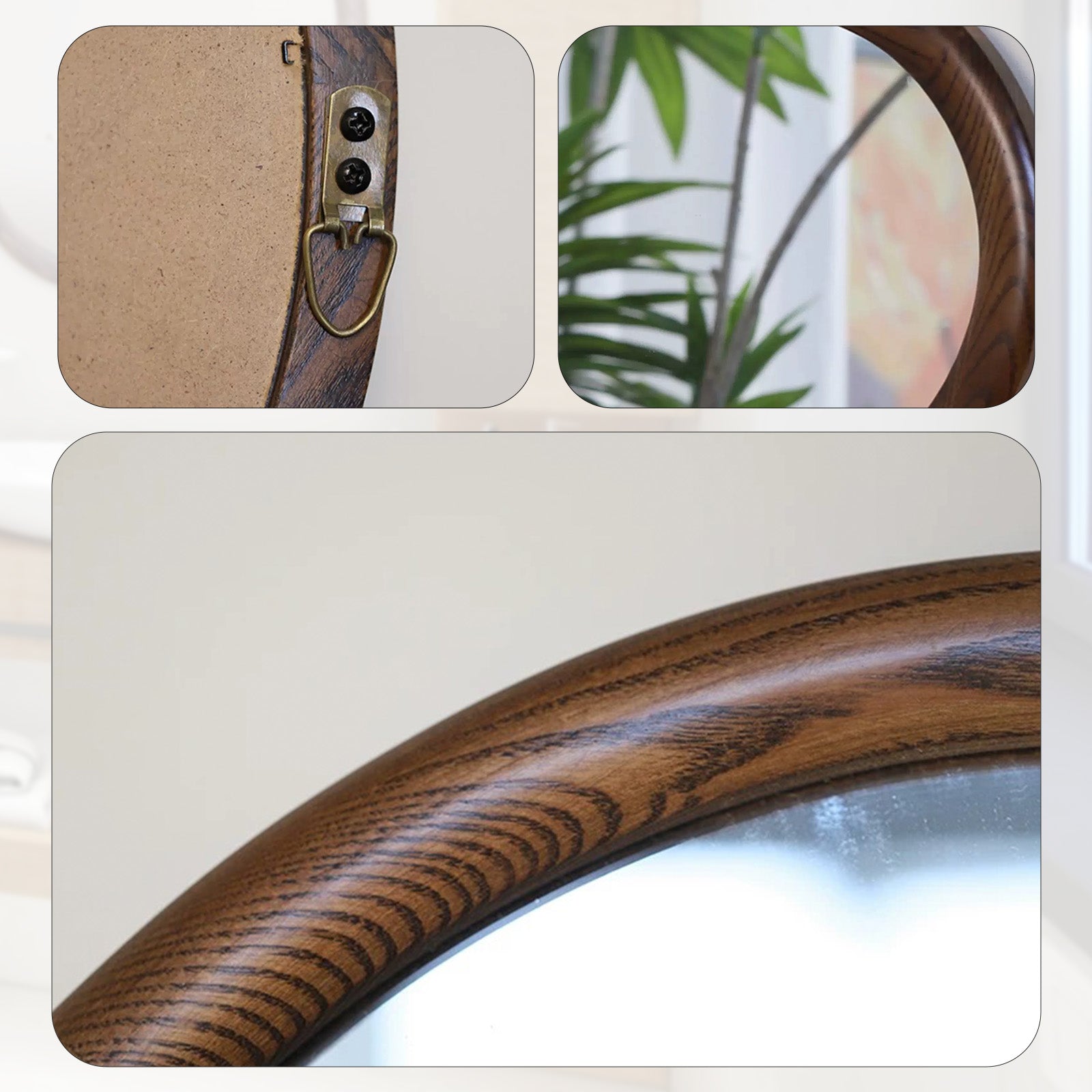 Modern Wooden Frame Mirror – Petal-Shaped Bathroom Decor Mirror | Minimalist Design - My Store